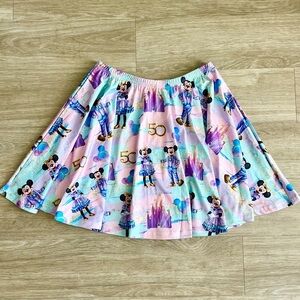 Disney World 50th Anniversary Magic Kingdom Mickey Minnie Pastel Custom Skirt